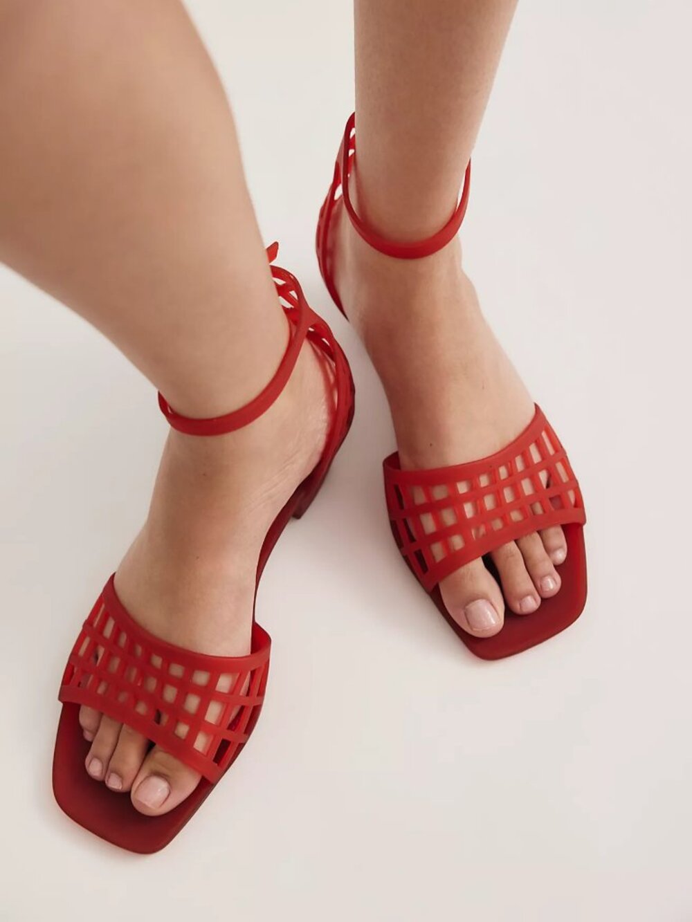 Pinwheel Jelly Heels - NEW WITH TAGS - RED - 37